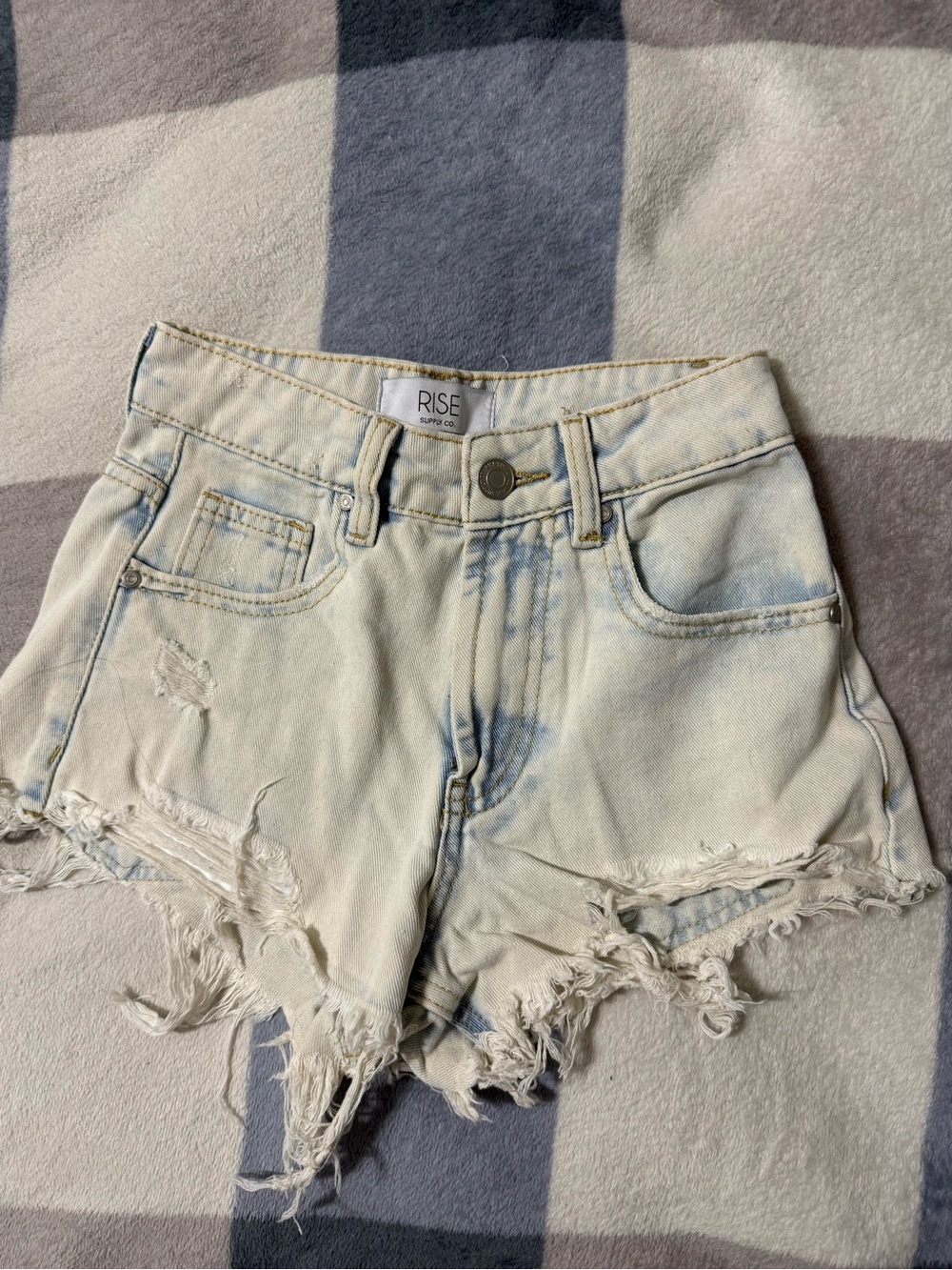Light Wash Distressed Denim Women's Shorts